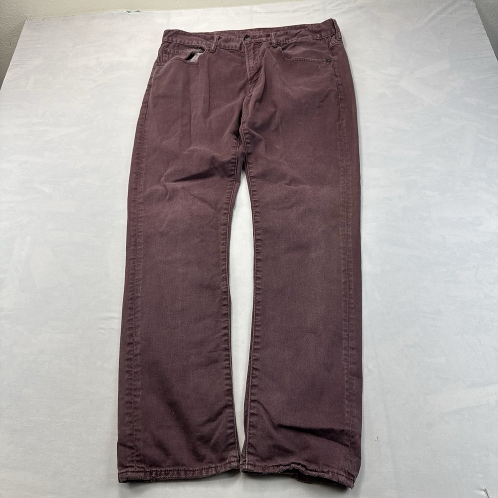 American Eagle Core Flex Men's 34x32 Burgundy Straight Leg Stretch Jeans Pants